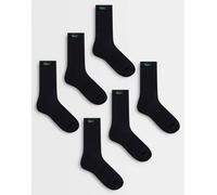 Lacoste unisex confezione da 6 calze sportive lunghe con logo coccodrillo nere-Nero 41-46