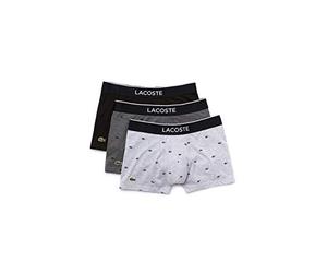 Lacoste Uomo Boxer Court Sous-Vetement Boxer Not Applicable, Multicolore (Noir/Bitume Chiné-Argent Vdp), X-Large