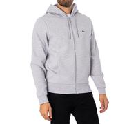 Lacoste Uomo Felpa con cappuccio con logo zip, Grigio