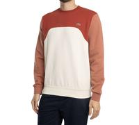 Felpa Lacoste Colour-Block Cotton rosso bianco - M