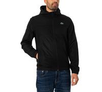 Lacoste Uomo Giacca con cappuccio e zip in fibra riciclata, Nero