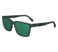 Lacoste Uomo Lacoste L6011S 301 Occhiali da sole Bio-iniettato Verde Verde Squadrata Normale Specchiato