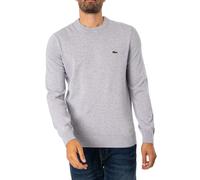 Lacoste Pullover da Uomo con Collo Rotondo Organico Grigio Chiaro 2XL Grigio