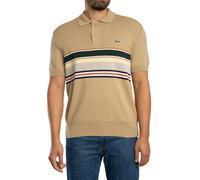 Lacoste Uomo Polo a righe di fabbricazione francese, Beige