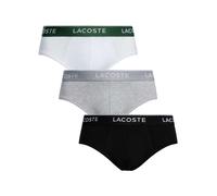 Slip Lacoste Plain Cotton Logo nero bianco grigio (3 unità) - XL