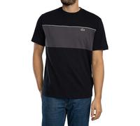 Lacoste Uomo T-shirt in cotone a blocchi di colore, Nero