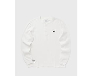 Lacoste Waffle Knit Henley Tee men Longsleeves white in taglia:XL