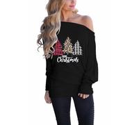 LACOZY Felpe da donna a maniche lunghe larghe girocollo maglione pullover | Maglioni da donna a girocollo, vestiti alla moda autunnali, camicia di Halloween, felpa di Natale, top per uscire