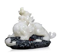 l'acqua del vento, Statua in resina Pi Xiu, simbolo della fortuna, Feng Shui, con base in cristallo, decorazione for casa e ufficio, 48x20x35 cm (18,9x7,9x13,8 pollici)