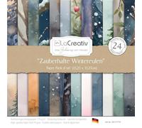 LaCreativ - Carta di design "Incantevoli gufi invernali, confezione da 6 x 6" - 24 fogli