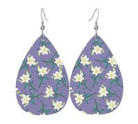 Lacrime Drop Down Orecchie Ciondolo Orecchini in Pelle Orecchinospurple Sfondo Lily Natale Halloween Donna Regali di Moda Partito Penzolare Donne Amici Matrimonio