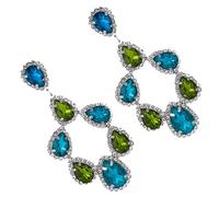 Lacrime frizzanti Orecchini Traforati Triple Crystal Dangle Drop Gioielli Con Strass Per Le Donne Tripla Design Regalo, Taglia unica, come descritto