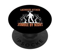 Lacrosse Attack by Day Zombie by Night Fun Halloween Creepy PopSockets PopGrip Adesivo