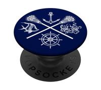Lacrosse nautico biologia marina oceano vita mare mamma regalo PopSockets PopGrip Adesivo