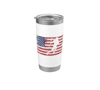Lacrosse Player Gift Patriotic American Flag Lacrosse Bicchiere termico in acciaio inox doppia parete