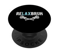 Lacrosse Re Lax Relax Bruh Divertente Umorismo Scherzo Ragazzi Bambini Uomini PopSockets PopGrip Adesivo