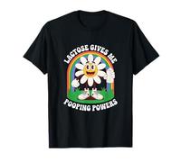 Lactose Gives Me Pooping Powers Tee Divertente intollerante al lattosio Maglietta