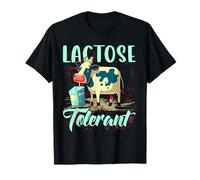 Lactose Tolerant Shirt Funny Cow T-shirt Lactose Intolerant Maglietta
