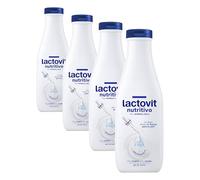 Lactovit - Gel doccia nutriente e idratante, pelle forte e giovane, consistenza cremosa e leggera, formulato con Prolactic10, uso quotidiano, per pelli normali e secche - 550 ml (Confezione da 4)