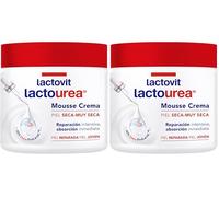 Lactovit - Mousse Crème Idratante Lactourea per Corpo e Viso 24 ore Durata, per pelli secche e molto secche - 400 ml (Confezione da 2)