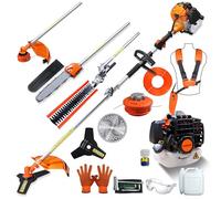 LADAMI Decespugliatore a benzina, 52 cc, a 2 tempi, multitool 5 in 1, tagliaerba, tagliasiepi, potatura, motosega, attrezzo da giardino raffreddato ad aria, potente e a risparmio di carburante