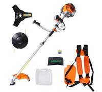 LADAMI Decespugliatore a benzina da 52 cc, a 2 tempi, 2 in 1, multifunzione, 3 CV, motore monocilindrico a 3 denti con bobina di cavo in nylon, potente e affidabile per giardino e campo
