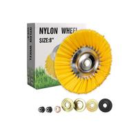 LADAMI Spazzola per erbacce selvatiche, 200 mm x 25,4 mm, setole in nylon, per decespugliatore, per rimozione di muschio