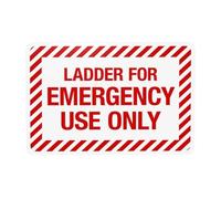 Ladder For Emergency Use Only Sign, Segnale di avvertimento di sicurezza antincendio, cartello in metallo per la sicurezza delle costruzioni, per casa, lavoro, esterni, interni, garage, parete