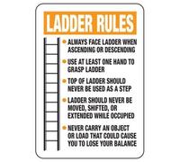 Ladder Rules Construction Safety & Compliance - OSHA & ANSI Compliant Scaffold, Mine & Construction Site Targa in metallo - 30,5 x 40,6 cm