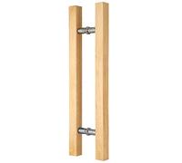 Ladder Type Double-Sided Door Handle,Solid Wood Door Pulls, Smooth Indoor Outdoor Handle Pull Set, Round/Square Bar Installation(Square,80cm/31 1/2"-50cm)