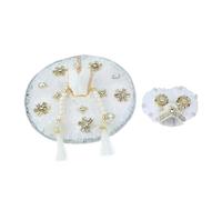 Laddu Gopal Dress Cloth Bhagwan Poshak of God Kanha Krishna Kanhaiya Dev Vastra with Mukut for Metal Idol Statue for Indian Traditional Janmashtami Festival (Misura: 1-2 No.Dia- 6") (bianco)