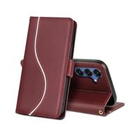 laddutoi Cover per Samsung Galaxy S25/S24 5G, Custodia Flip Case in Pelle PU [Slot Carte] [Supporto Stand] [Magnetica], Libro Portafoglio Antiurto Custodia per Samsung Galaxy S25/S24, Vino Rosso