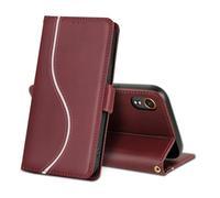 laddutoi Cover per Samsung Galaxy Xcover 7, Custodia Flip Case in Pelle PU [Slot Carte] [Supporto Stand] [Magnetica], Libro Portafoglio Antiurto Custodia per Samsung Xcover 7, Vino Rosso