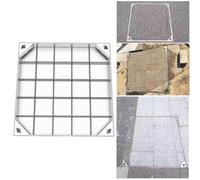 LADECNERHT Copertura per Pozzetti in Acciaio Inox, Coperchio a Scomparsa con Cornice, con Base, Quadrato, per Ispezione, Invisibile, Copertura Pozzetto Coperchi per Fosse Settiche 70x70x5cm