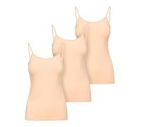 Ladeheid Canottiera Donna Cotone con Spalline Sottili Intimo Confortevole, Canotta Donna Canottiere Cotone, Top Elegante, Set di 3 Pezzi LA40-263 (Beige, L)