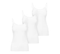 Ladeheid Canottiera Donna Cotone con Spalline Sottili Intimo Confortevole, Canotta Donna Canottiere Cotone, Top Elegante, Set di 3 Pezzi LA40-263 (Bianco, S)