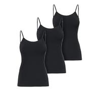 Ladeheid Canottiera Donna Cotone con Spalline Sottili Intimo Confortevole, Canotta Donna Canottiere Cotone, Top Elegante, Set di 3 Pezzi LA40-263 (Nero, S)