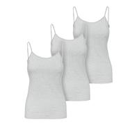 Ladeheid Canottiera Donna Cotone con Spalline Sottili Intimo Confortevole, Canotta Donna Canottiere Cotone, Top Elegante, Set di 3 Pezzi LA40-263 (Melange Grigio, S)
