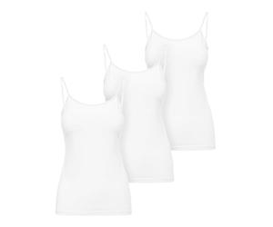 Ladeheid Canottiera Donna Cotone con Spalline Sottili Intimo Confortevole, Canotta Donna Canottiere Cotone, Top Elegante, Set di 3 Pezzi LA40-263 (Bianco, S)