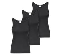 Ladeheid Canottiera Donna Cotone Intimo Confortevole e Traspirante, Canotta Donna Canottiere Cotone, Top Elegante, Set di 3 Pezzi LA40-262 (Nero, S)