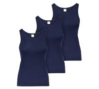 Ladeheid Canottiera Donna Cotone Intimo Confortevole e Traspirante, Canotta Donna Canottiere Cotone, Top Elegante, Set di 3 Pezzi LA40-262 (Blu Scuro, S)