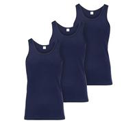 Ladeheid Canottiere Uomo Cotone Senza Maniche in Cotone - Confortevole e Morbida Intimo Uomo, Canotta Palestra Set di 3 Canottiere LA40-258 (Blu Scuro, XXL)