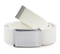 Ladeheid Cintura Uomo in tessuto P10 (Ecru-Argento, 120 cm (Lunghezza totale 130 cm))