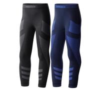 Ladeheid Confezione da 2 Calzamaglia Termica Bambino e Bambina Lunga LAGI008 (2 Paia Grafite/Blu Marino, 134-140)