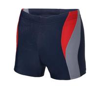 Ladeheid Costume da Bagno da Uomo Corto, Costume da Bagno da Uomo per la Spiaggia e la Piscina, Confortevole e Confortevole ENG LA40-255, Blu Navy/Rosso/Grigio, XXXL