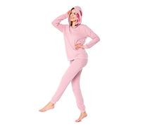 Ladeheid Costume da Pigiama a Due Pezzi da Donna a Maniche Lunghe con Cappuccio LA40-238 (Rosa Maialino, M)
