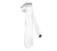Ladeheid Cravatta classica da uomo, lucida, perfetta per l'ufficio e le festività, colori vari - Ideale per incontri d'affari, matrimoni TMS-8 (150cm x 8cm, Bianco)