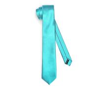 Ladeheid Cravatta classica da uomo, lucida, perfetta per l'ufficio e le festività, colori vari - Ideale per incontri d'affari, matrimoni TMS-7 (150cm x 7cm, Turchese)