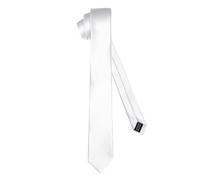 Ladeheid Cravatta classica da uomo, lucida, perfetta per l'ufficio e le festività, colori vari - Ideale per incontri d'affari, matrimoni TMS-6 (150cm x 6cm, Bianco)