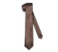 Ladeheid Cravatta classica da uomo, lucida, perfetta per l'ufficio e le festività, colori vari - Ideale per incontri d'affari, matrimoni TMS-7 (150cm x 7cm, Marrone)